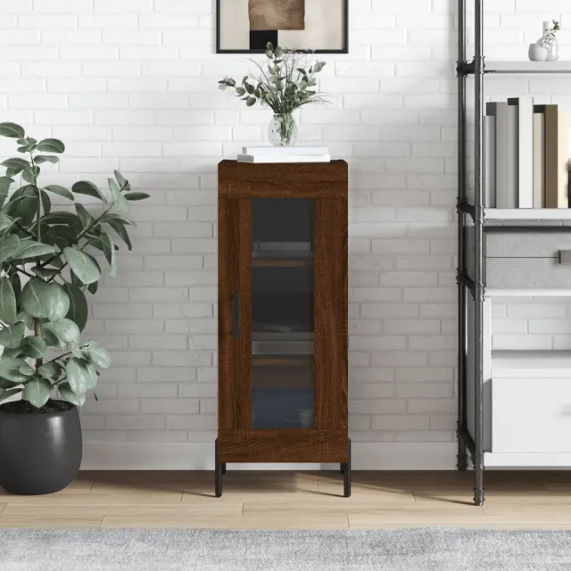 vidaXL Dressoir 34,5x34x90 cm bewerkt hout bruin eikenkleur