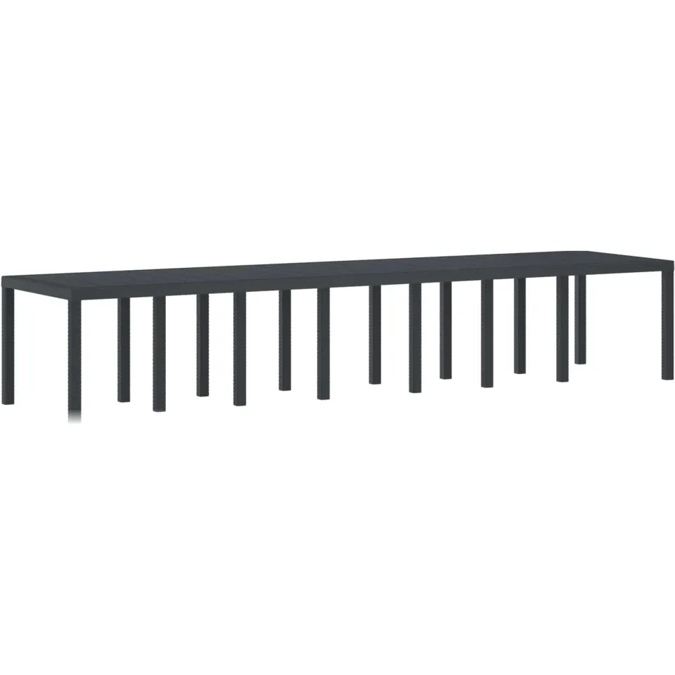 vidaXL Tuinstafel Antraciet 400 x 100 x 73 cm poly rattan Anthraciet