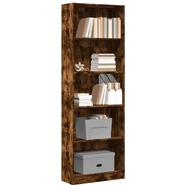 vidaXL Boekenkast 60x24x176 cm bewerkt hout gerookt eikenkleurig Bruin
