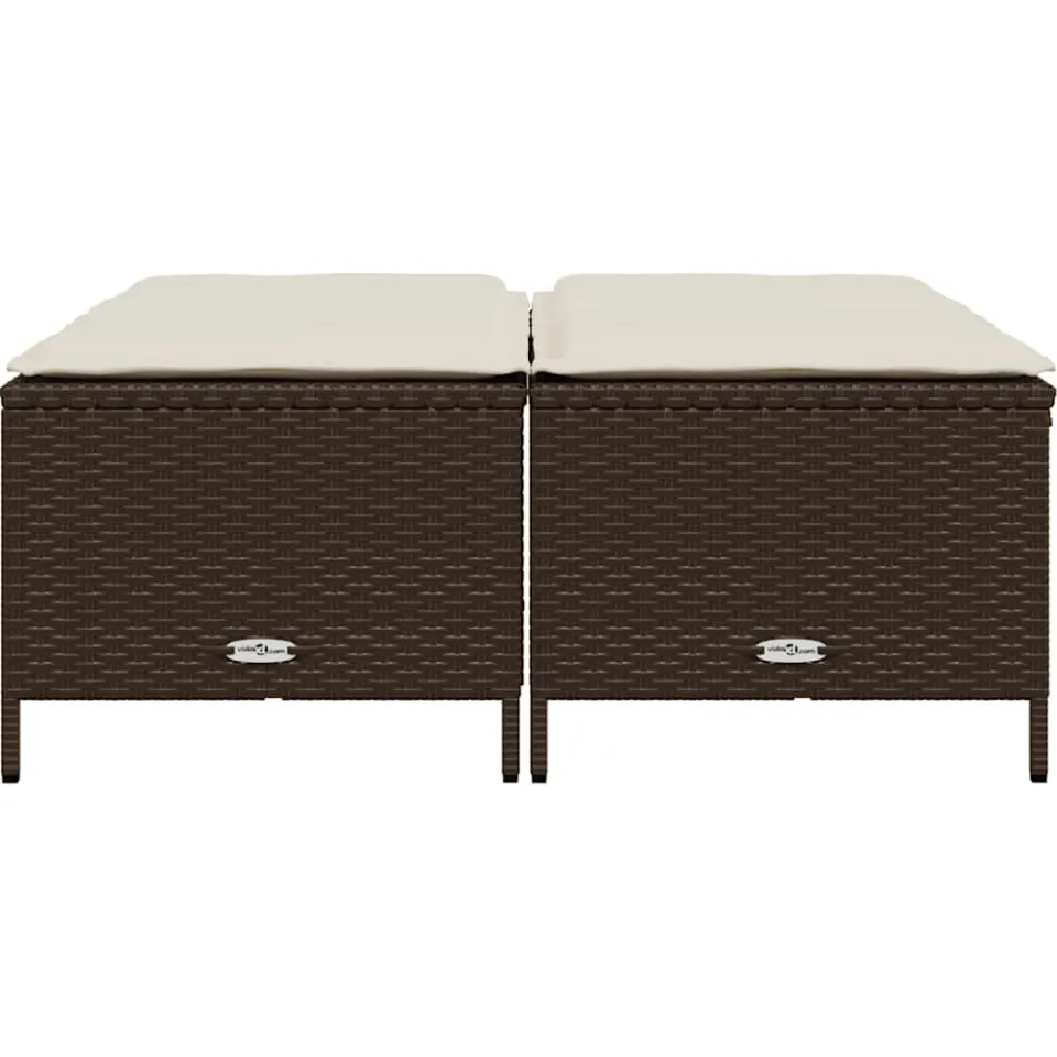 vidaXL Tuinkrukken met kussens 4 st poly rattan bruin