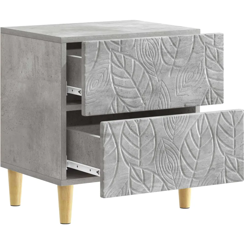 vidaXL Nachtkastje Betongrijs 43 x 34,5 x 48 cm Bewerkt hout grijs