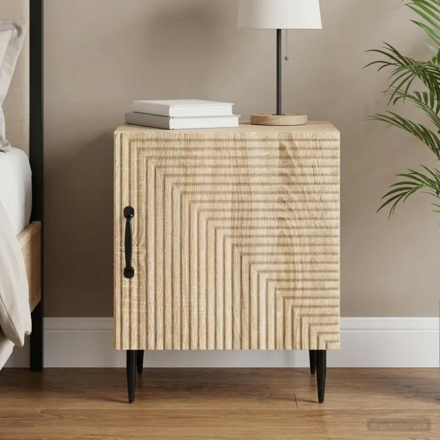 vidaXL Nachtkastje Sonoma Eiken 43 x 34,5 x 50 cm Bewerkt hout, foto 2