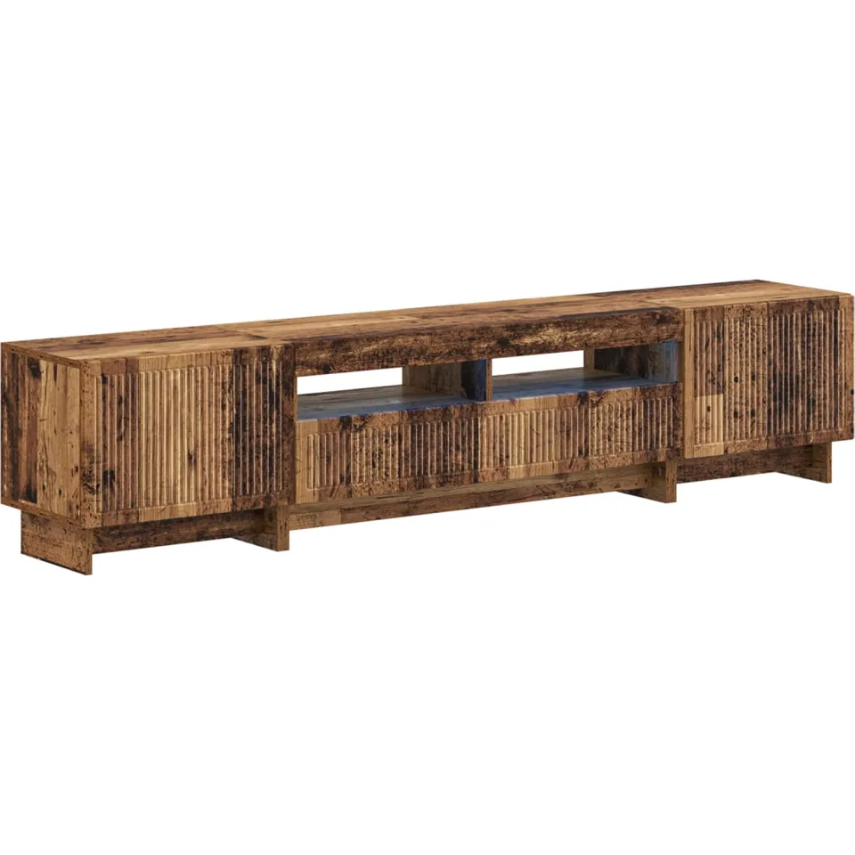 vidaXL 5-delige LED TV-kast Oud hout Bewerkt hout Grijs