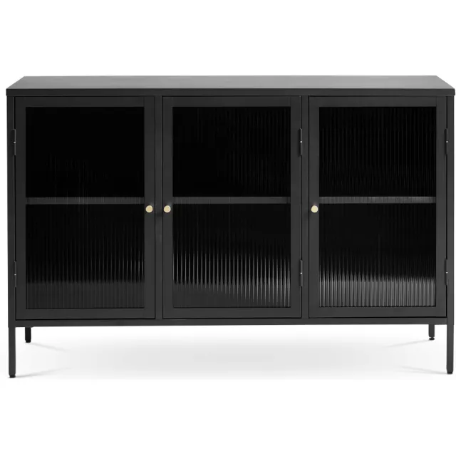 Olivine Katja metalen sideboard zwart - 132 x 40 cm