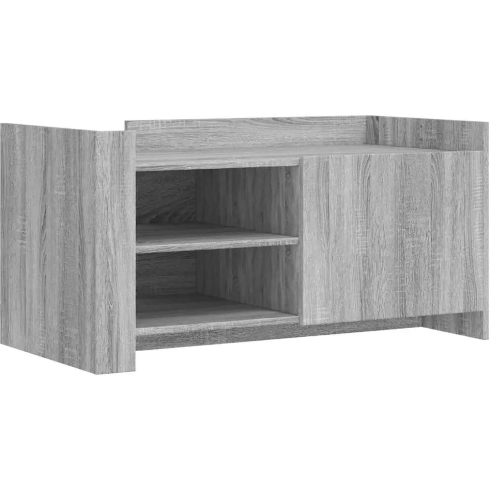 vidaXL Salontafel 100x50x50 cm bewerkt hout grijs sonoma eikenkleur, foto 3