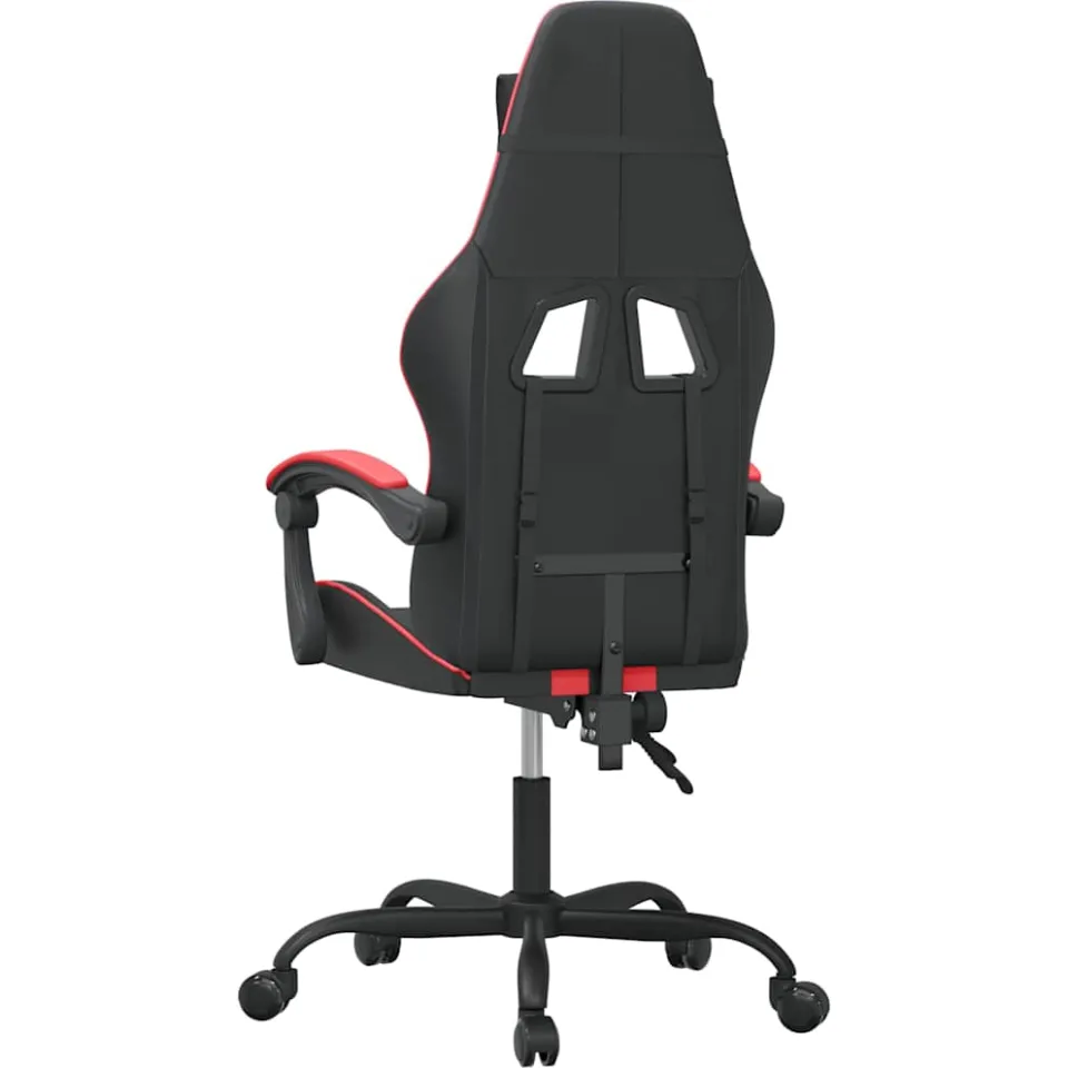 vidaXL Gamestoel draaibaar kunstleer zwart en rood, foto 4