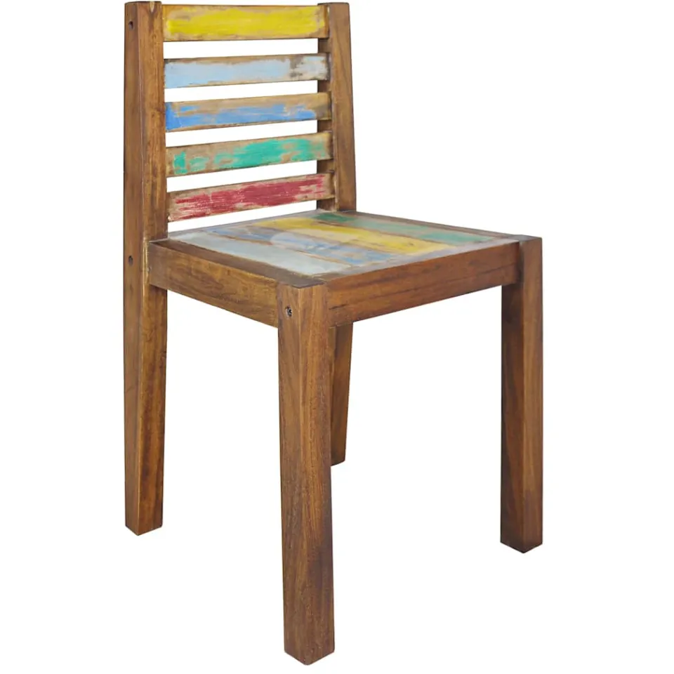 vidaXL Eetkamerstoelen 6 st massief gerecycled hout meerkleurig, foto 4