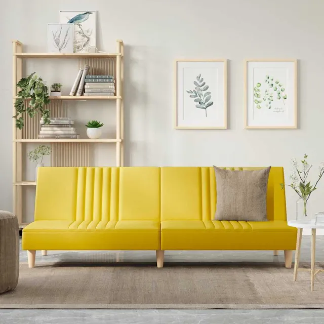 vidaXL Slaapbank stof lichtgeel