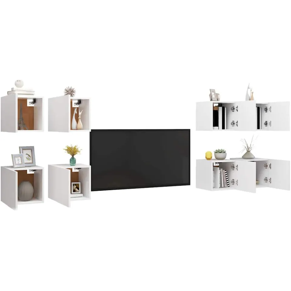 vidaXL Tv-wandmeubelen 8 st 30,5x30x30 cm wit, foto 4