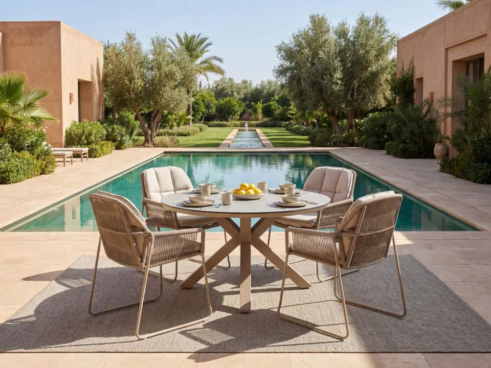 Tierra Outdoor Rivera dining tuinstoel taupe, foto 3