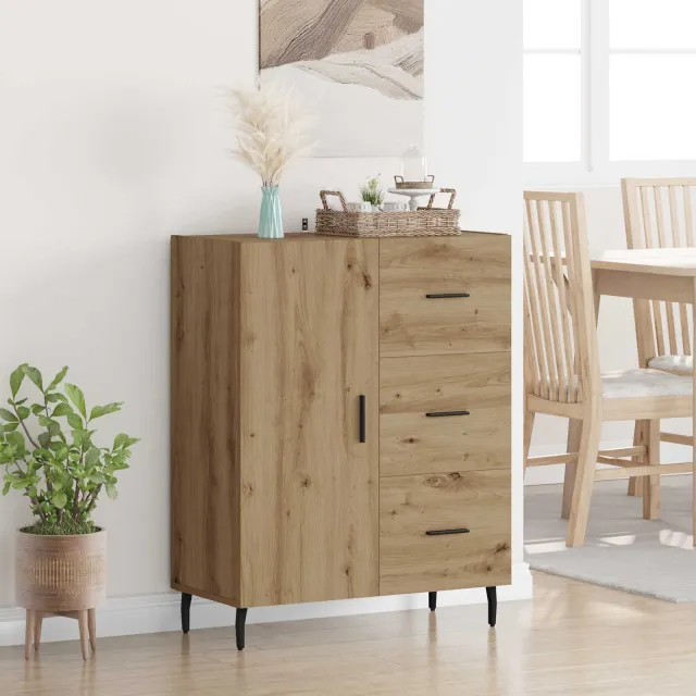 vidaXL Dressoir Artisan Eiken 69,5 x 34 x 90 cm, foto 2