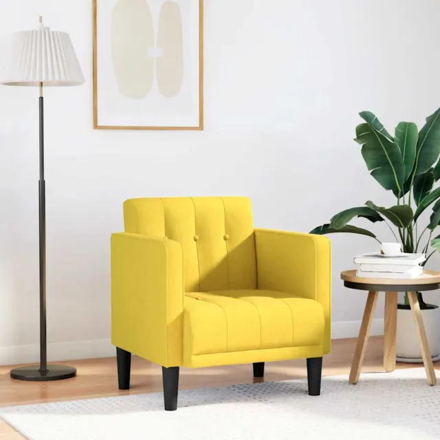 vidaXL Fauteuil met armleuningen Lichtgeel 53 cm Stof