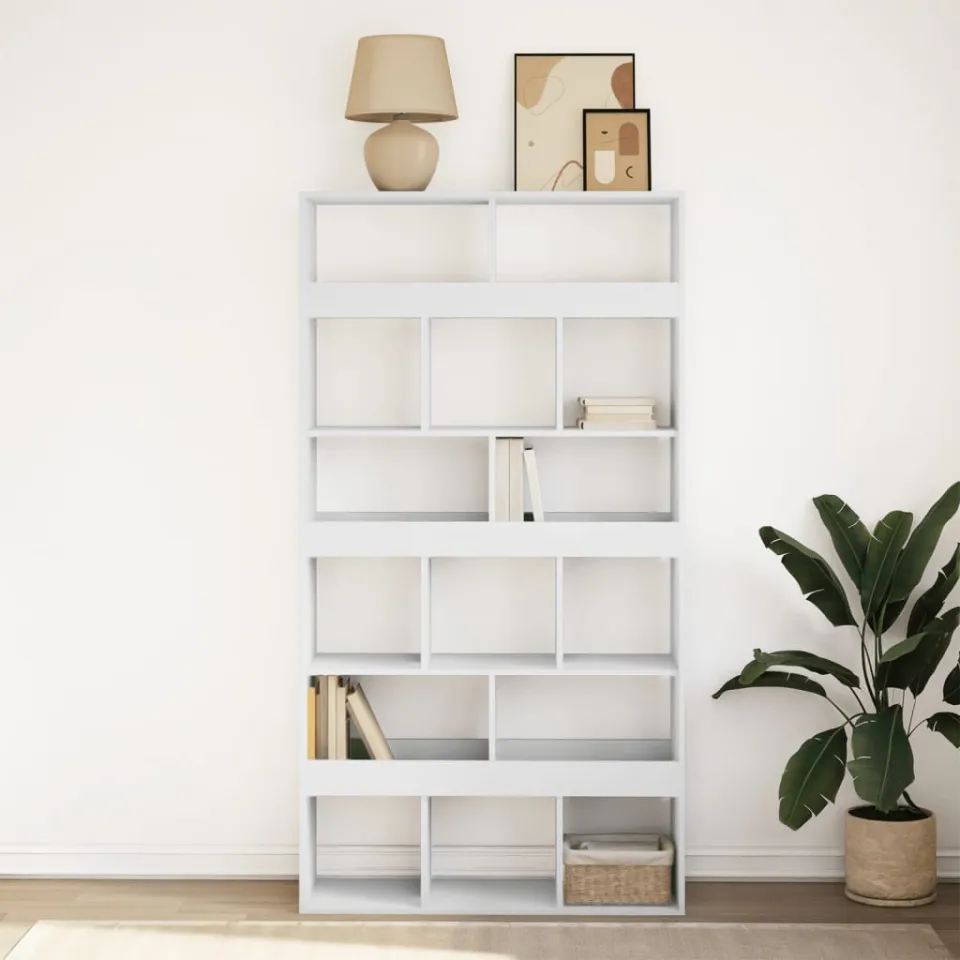 vidaXL Boekenkast 100x33x187,5 cm bewerkt hout wit, foto 2