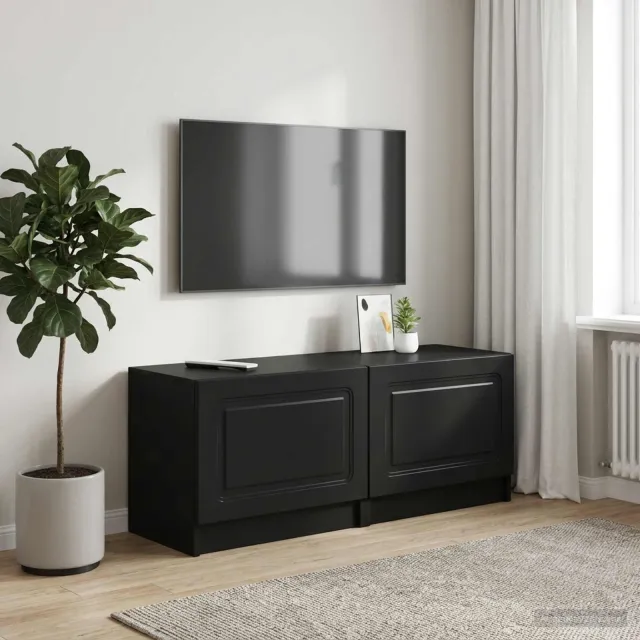 vidaXL Tv-meubel Zwart Bewerkt hout, foto 2