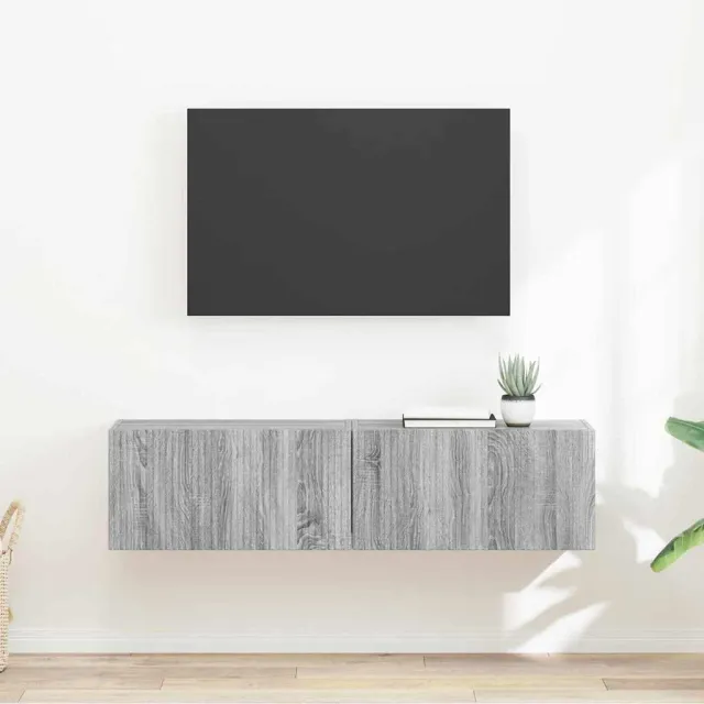 vidaXL TV Wandkast 2 st Grijs Sonoma Bewerkt hout