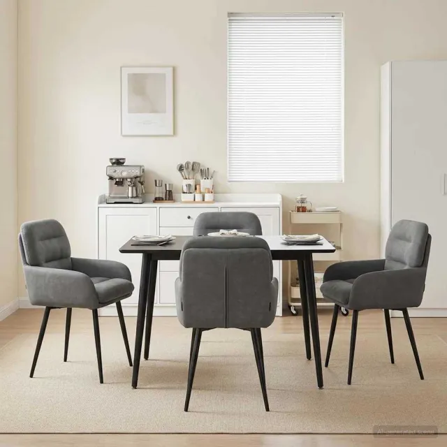 vidaXL Eettafelstoelen 4 st fluweel Donkergrijs 59 x 59,5 x 90 cm