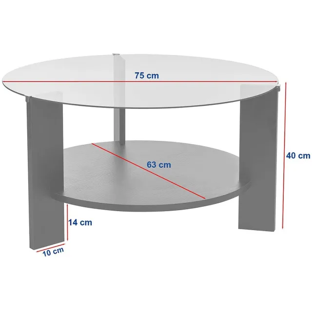 Vente-unique Salontafel van gehard glas - Licht naturel - SENIRA Natuurlijk licht