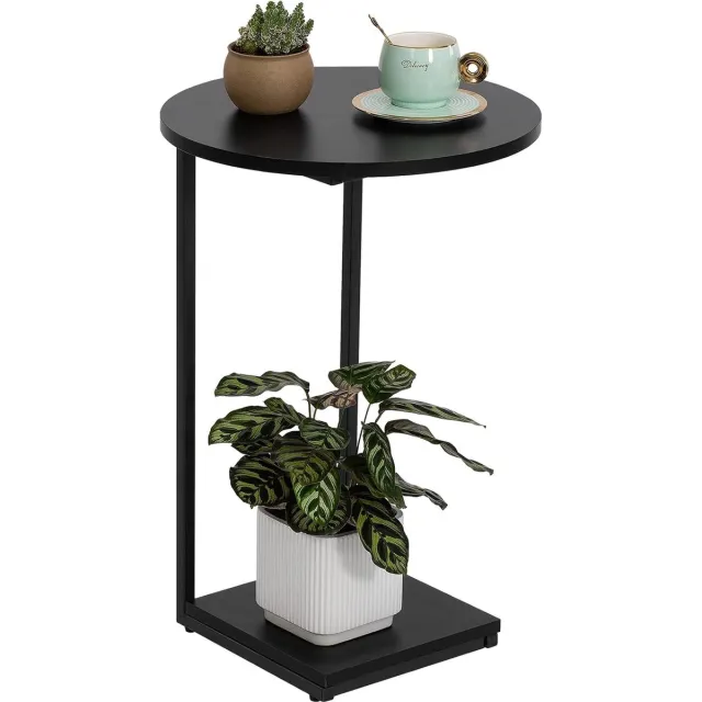 Equivera Banktafel - Bank Tafel - Bijzet Tafel - Banktafeltje Bijzettafeltje - Banktafel Bijzettafel Zwart