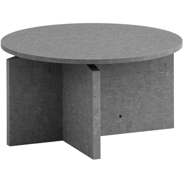 Ervesto salontafel 60x60x33 cm grijze banktafel in betonlook modern, design woonkamertafel rond, loungebanktafel, salontafel bijzettafel klein Grijs