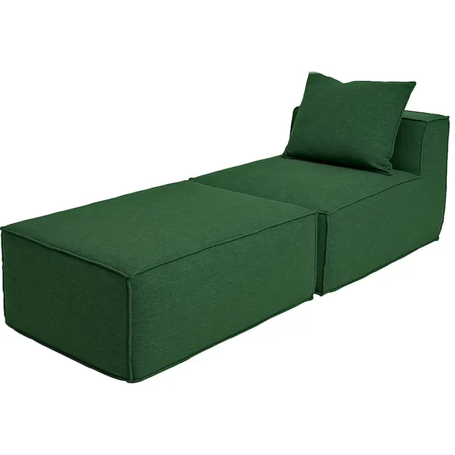 MCW Chaise longue/accessoires voor bank MCW-O54, fauteuil ottomane recamière, stof/textiel (300 g/m²) 63 x 75 x 194 cm ~ groen