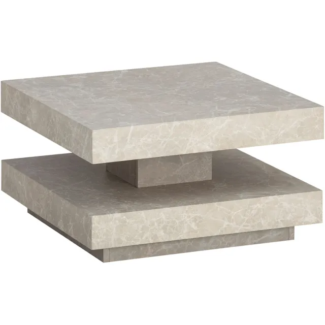 Cosmo Casa Vierkante salontafel - Steenlook - 60 x 60 x 34 cm Zie omschrijving