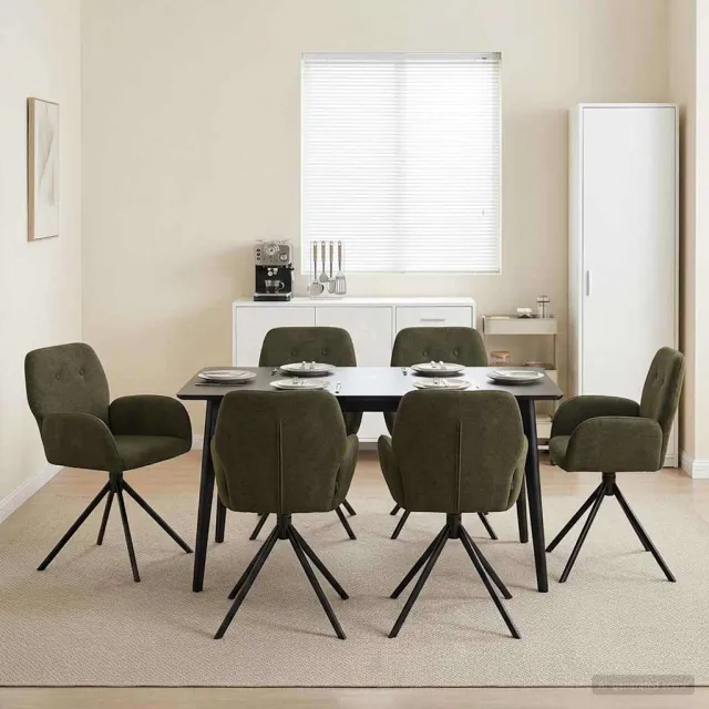 vidaXL Draai Eetstoelen 6 st Nep Suede Leer Legergroen 54 x 55 x 86 cm