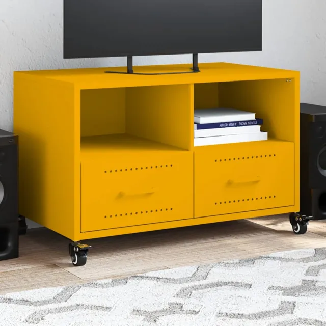 vidaXL Tv-meubel 68x39x43,5 cm staal mosterdgeel, foto 2