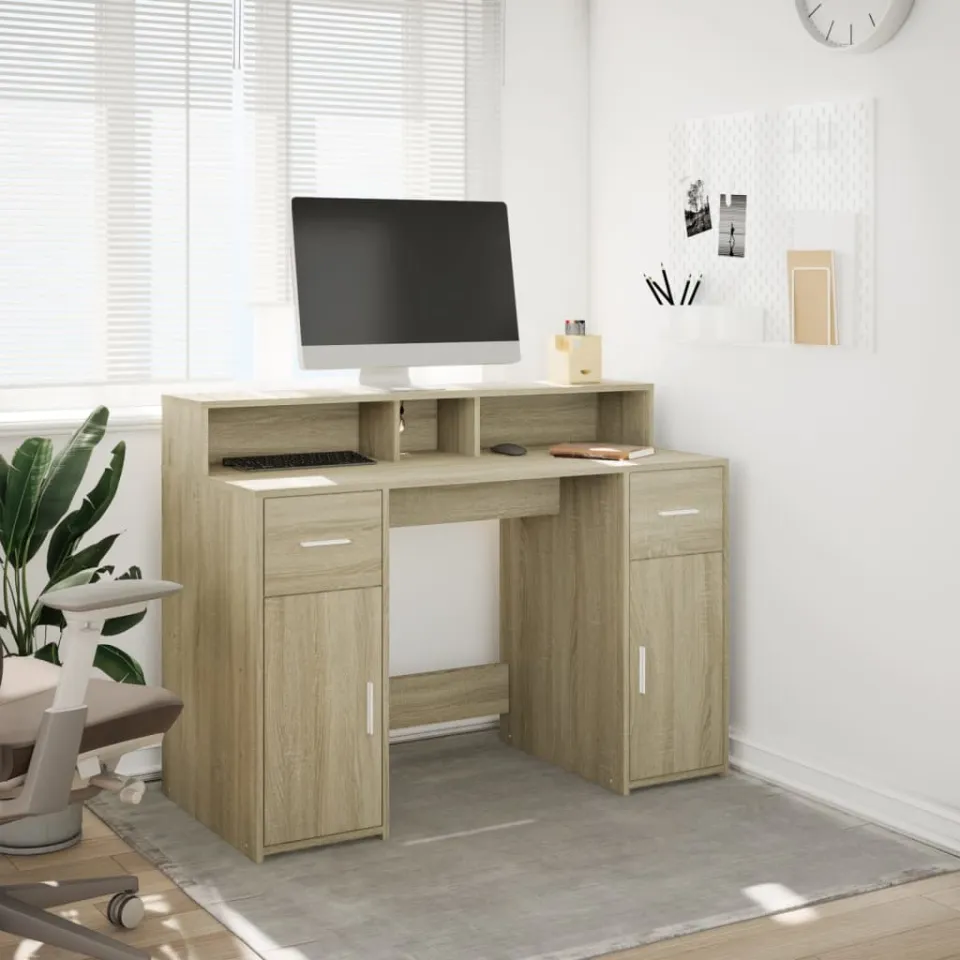 vidaXL Desk Sonoma Eiken 120 x 55 x 91 cm Engineered wood, foto 2