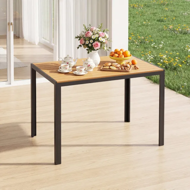 Bealife TB103 Eettafel - WPC Tuintafel - 110 x 70 x 73 cm - Weerbestendig - Teak