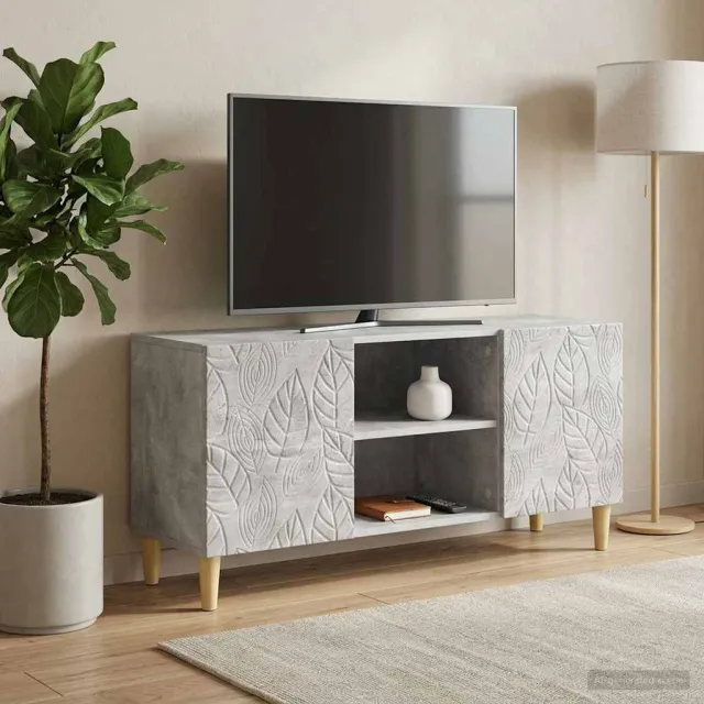 vidaXL TV-kast 102 x 34,5 x 50 cm Betongrijs Bewerkt hout grijs, foto 2