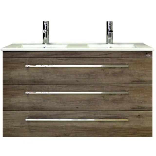 Sanicare Badkamermeubelset Sanicare Q1 3 Soft Close Lades Truffel 121x46 cm