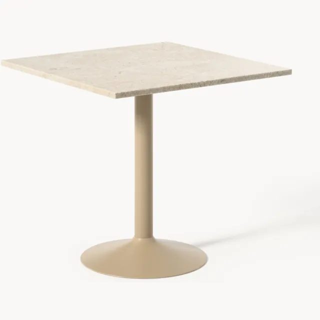 Westwing Collection Eettafel Miley met marmeren blad, 80 x 80 cm Beige
