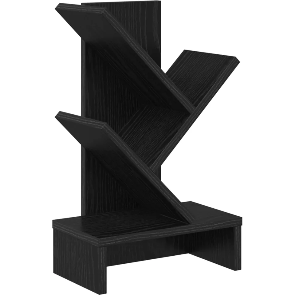 vidaXL Boomvormige boekenplank met 3 planken 30 x 18 x 48 cm zwart, foto 3