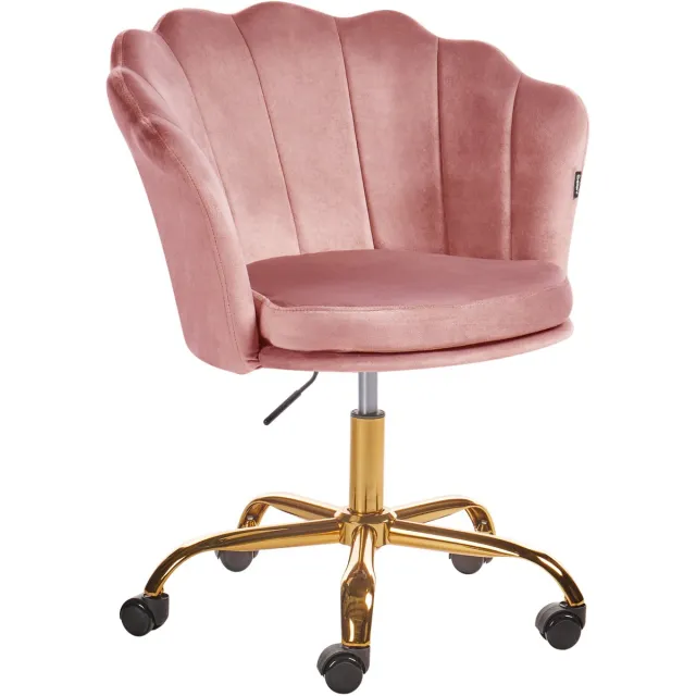 Beliani MONTICELLO - Bureaustoel - Roze - Fluweel