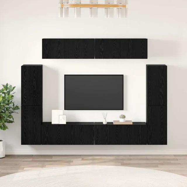 vidaXL Tv-meubelset 8 st 80 x 30 x 30 cm Zwart eiken, foto 2