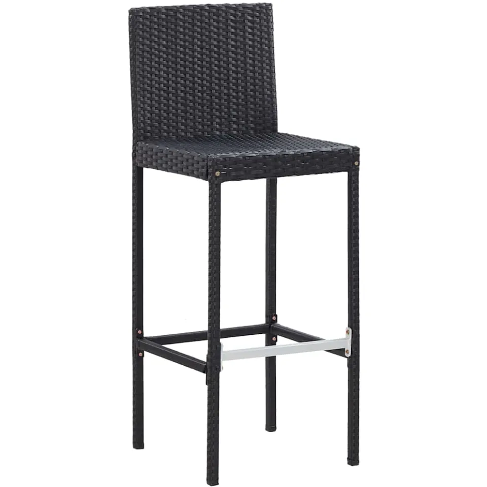 vidaXL 5-delige Tuinbarset poly rattan en acaciahout zwart, foto 3