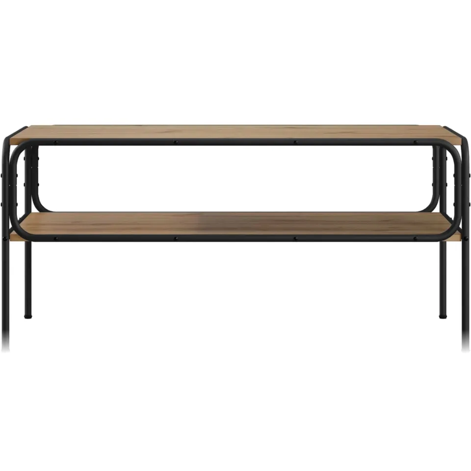 vidaXL Bijzettafel Artisanaal eiken 100 x 50 x 46 cm Bewerkt hout Bruin