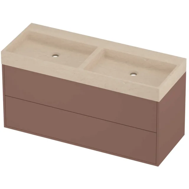 Proline Evoli Badmeubelset Hardsteen Loft Zonder Gat 120x46x62 cm Sand Stone Beauty Blush Rosé Goud