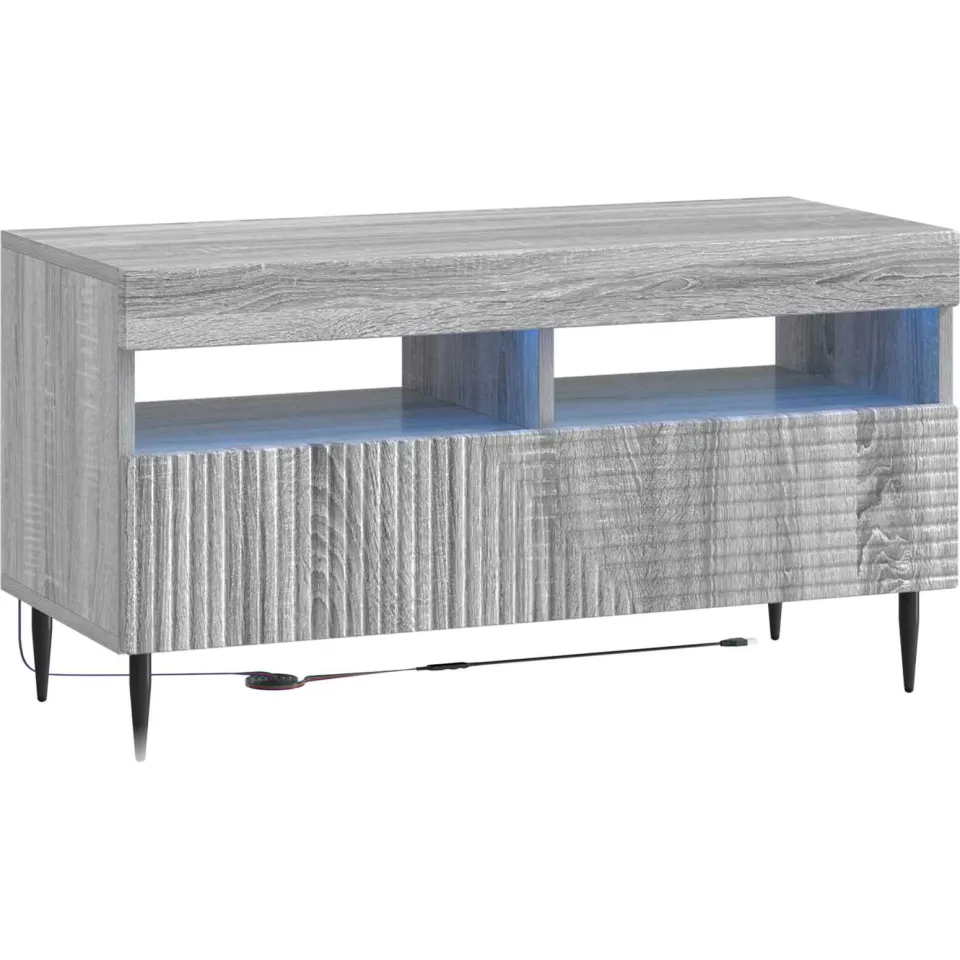 vidaXL LED tv-meubel HAARLEM 81 x 35 x 43 cm Grijs Sonoma Bewerkt hout, foto 3