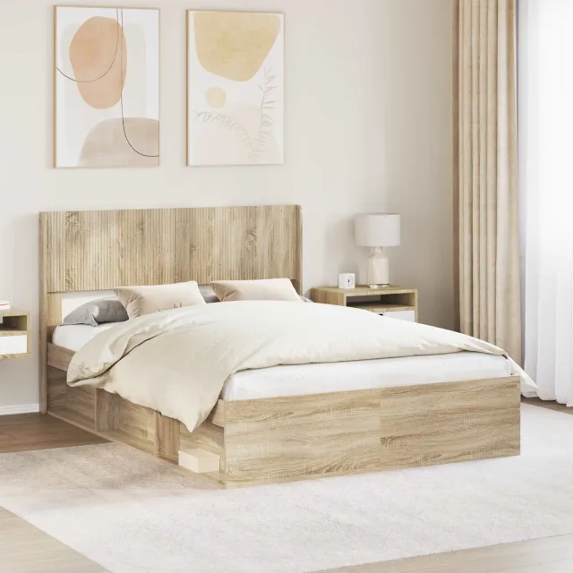 vidaXL Hoofdbord Sonoma Eiken Bewerkt hout Bruin