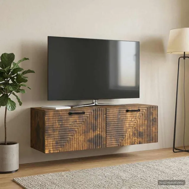 vidaXL Wandbeugel TV-kast Gerookt eiken 98 x 31 x 30 cm Bewerkt hout, foto 2