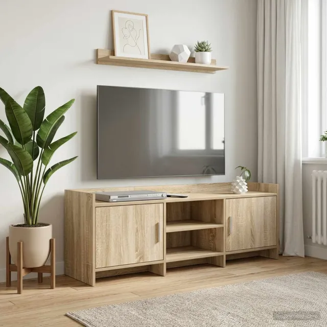 vidaXL TV-kast 130 x 33 x 47 cm Sonoma Eiken Bewerkt hout, foto 2