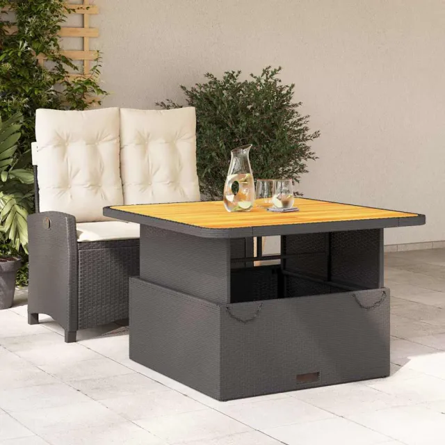 vidaXL 2-delige Tuinset met kussens poly rattan zwart, foto 2
