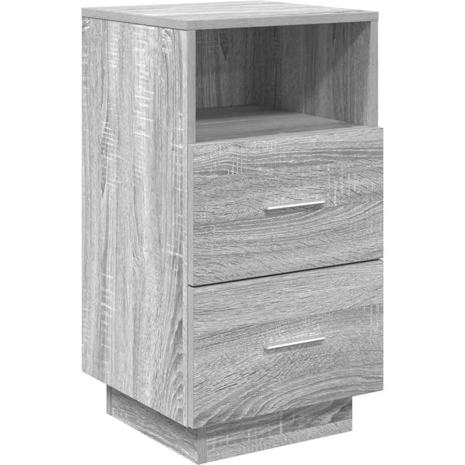 vidaXL Nachtkastjes 2 st met 2 lades 36x36x68 cm grijs sonoma eiken