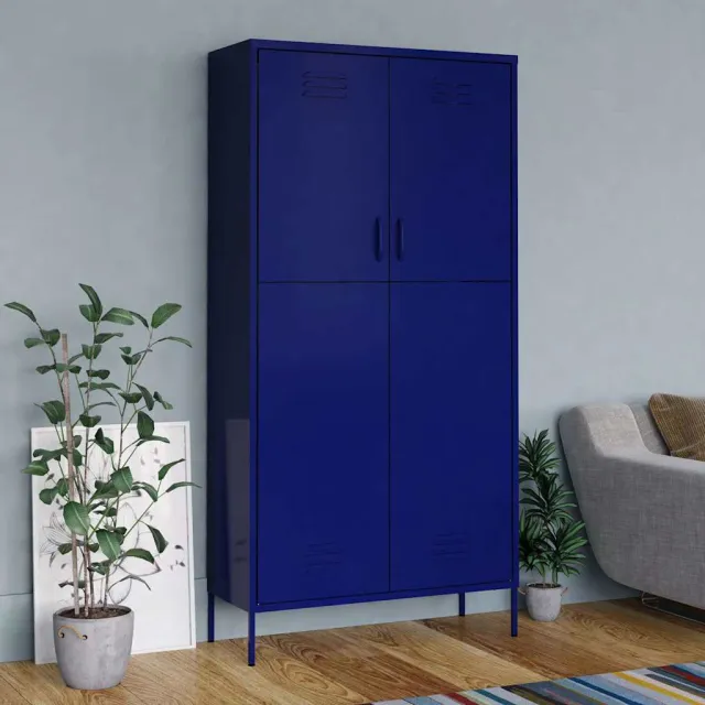 vidaXL Kledingkast 90x50x180 cm staal marineblauw, foto 2