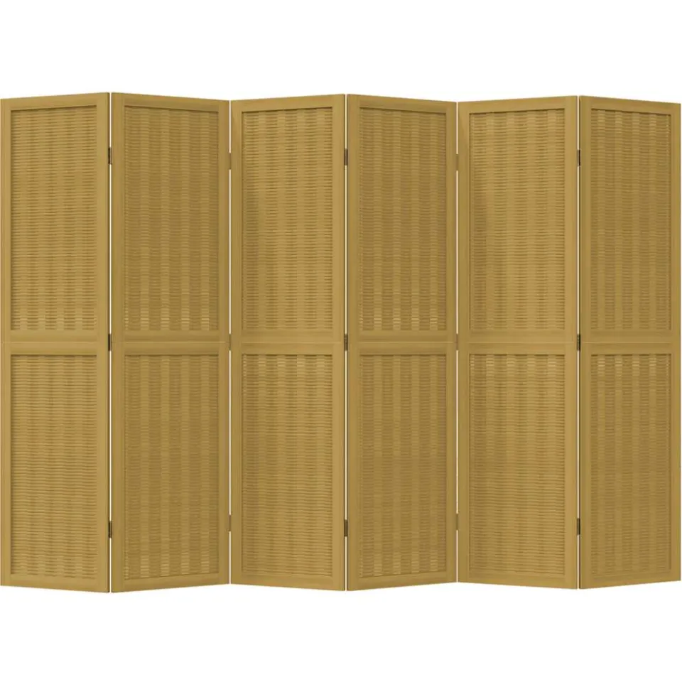 vidaXL Kamerscherm met 6 panelen massief paulowniahout bruin, foto 4