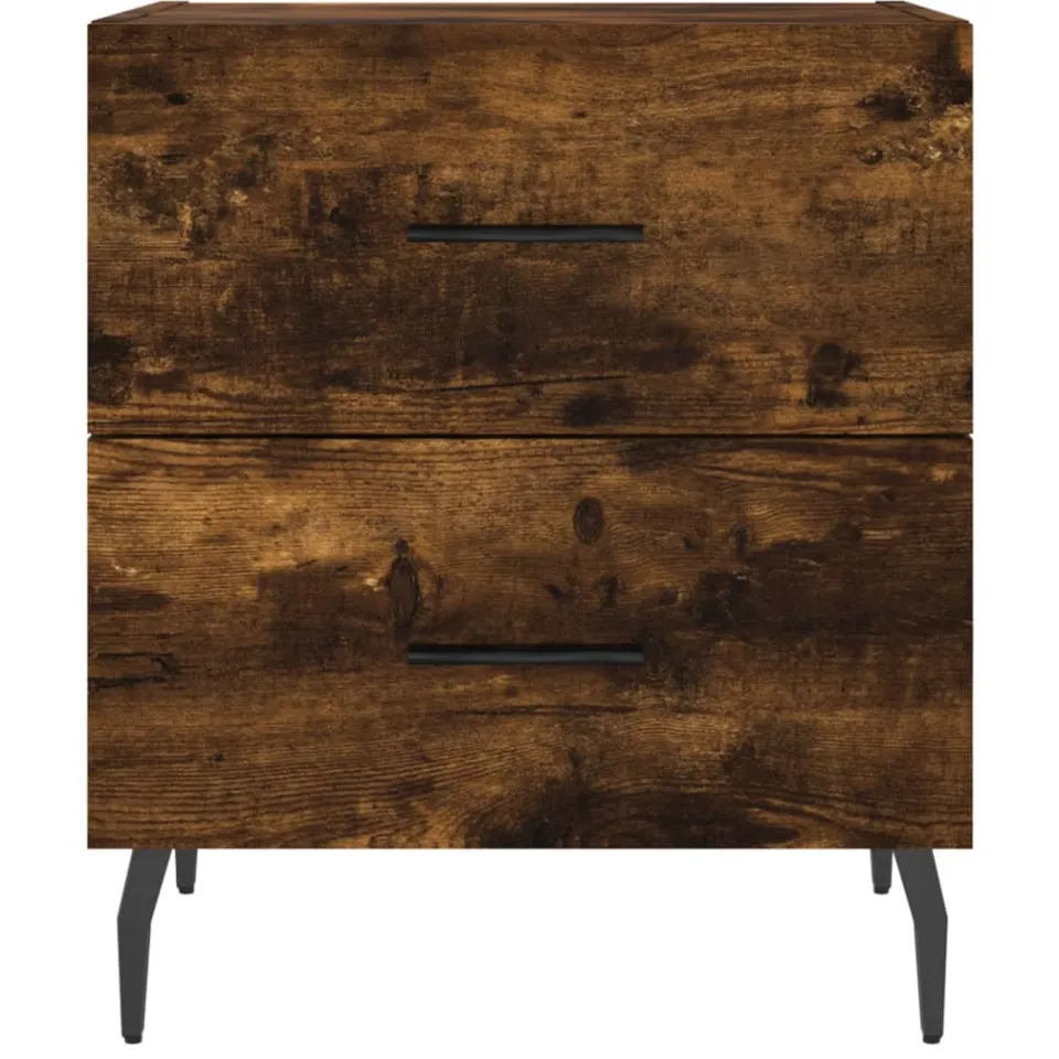 vidaXL Nachtkastje 40x35x47,5 cm bewerkt hout gerookt eikenkleurig, foto 4