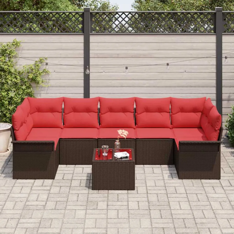 vidaXL Tuin Sofa Set 8 st Bruin poly rattan, foto 3