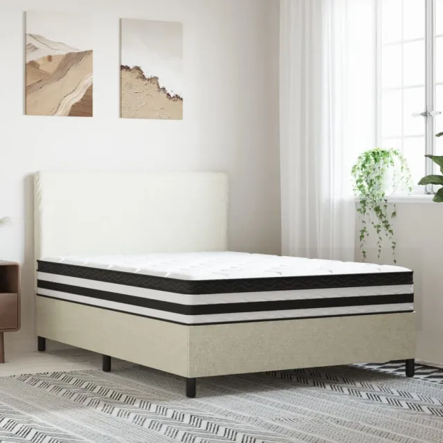 vidaXL Pocketveringmatras middelhard 140x200 cm Wit