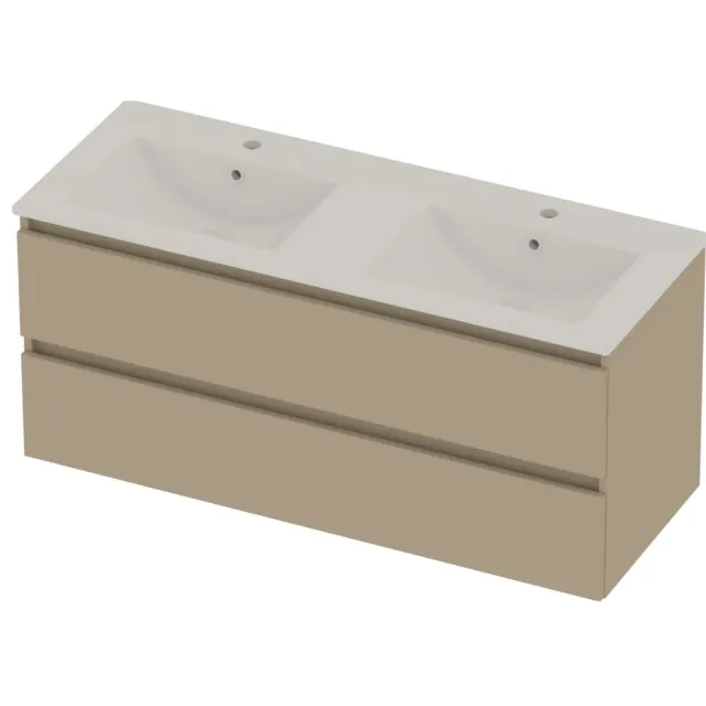 Basic-Line Coach 46 Badmeubelset Porselein 120x46x54 cm C46GWEMB120D2 Mat Beige Glans Wit
